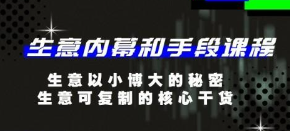 生意 内幕和手段课程，生意以小博大的秘密，生意可复制的核心干货-20节-虚拟资源库