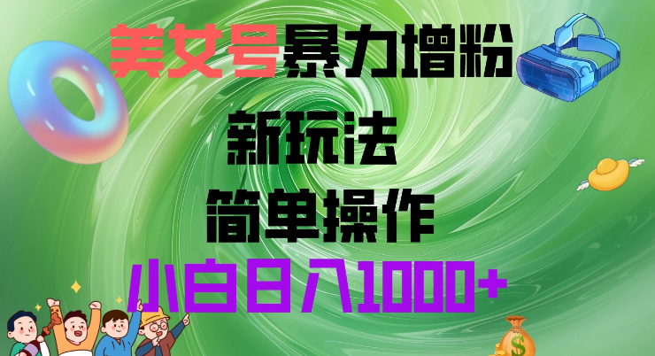 美女号暴力增粉 新玩法 操作简单 小白日入1000+-虚拟资源库