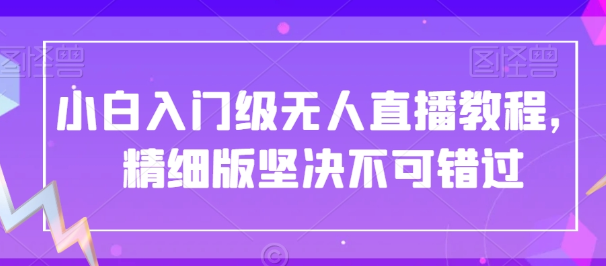 小白入门级无人直播教程 精细版坚决不可错过-虚拟资源库