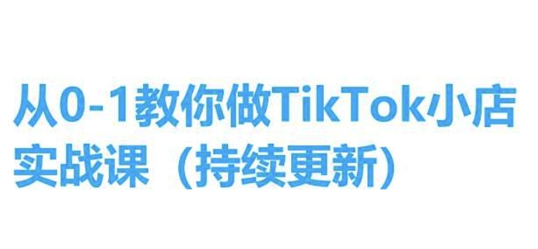 从0-1教你做TikTok小店实操课(持续更新) 手把手教你 简单易学-虚拟资源库