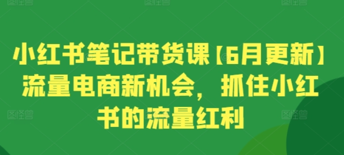 小红书笔记带货课【6月更新】流量电商新机会 抓住小红书的流量红利-虚拟资源库