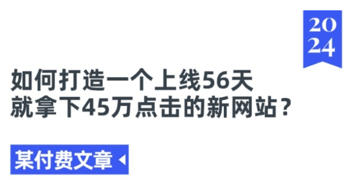 某付费文章：如何打造一个上线56天就拿下45万点击的新网站-虚拟资源库