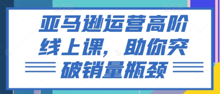 亚马逊运营高阶线上课 助你突破销量瓶颈-虚拟资源库