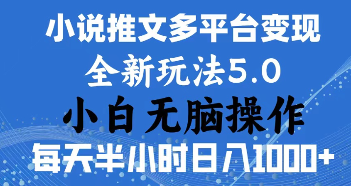 2024年6月份一件分发 加持小说推文暴力玩法 新手小白无脑操作 日入1000+-虚拟资源库