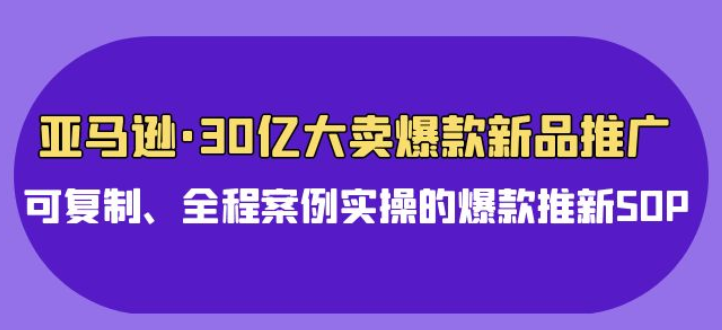 亚马逊30亿-大卖爆款新品推广 可复制、全程案例实操的爆款推新SOP-虚拟资源库