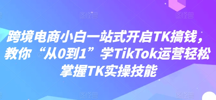 图片[1]-跨境电商小白一站式开启TK搞钱 教你“从0到1”学TikTok运营轻松掌握TK实操技能-虚拟资源库