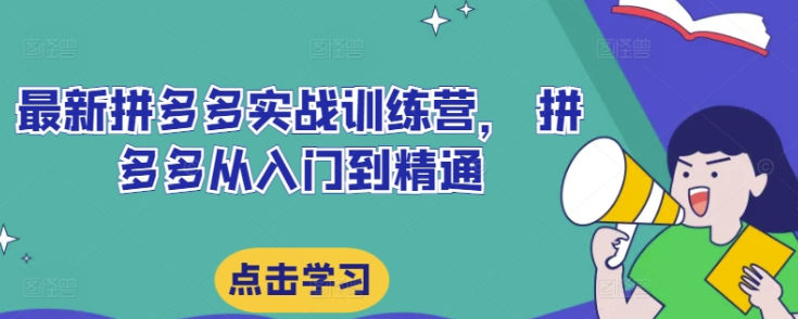 图片[1]-最新拼多多实战训练营 拼多多从入门到精通-虚拟资源库