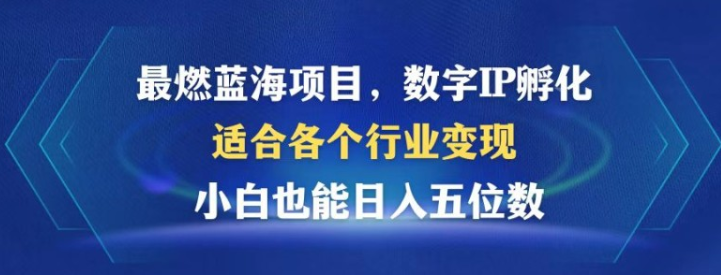 图片[1]-最燃蓝海项目 数字IP孵化 适合各个行业变现 小白也能日入5位数-虚拟资源库